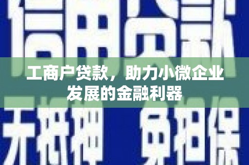 罗田工商户贷款，助力小微企业发展的金融利器