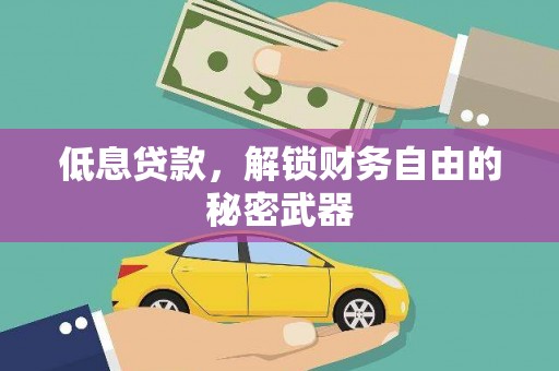 罗田低息贷款，解锁财务自由的秘密武器