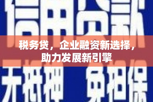 罗田税务贷，企业融资新选择，助力发展新引擎