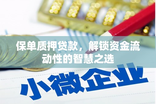 罗田保单质押贷款，解锁资金流动性的智慧之选