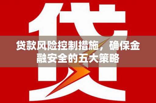 罗田贷款风险控制措施，确保金融安全的五大策略