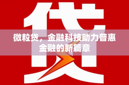 罗田微粒贷，金融科技助力普惠金融的新篇章