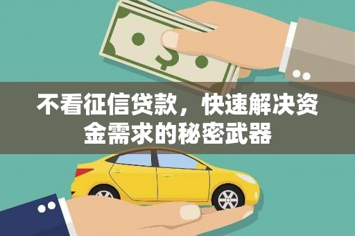 罗田不看征信贷款，快速解决资金需求的秘密武器