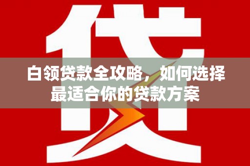 罗田白领贷款全攻略，如何选择最适合你的贷款方案